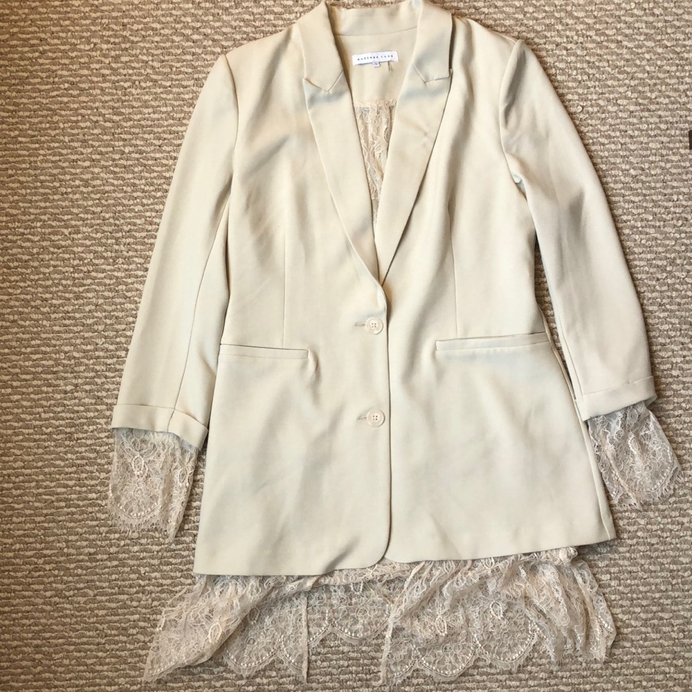 Endless Rose Beige Lace Lined Jacket, Size L